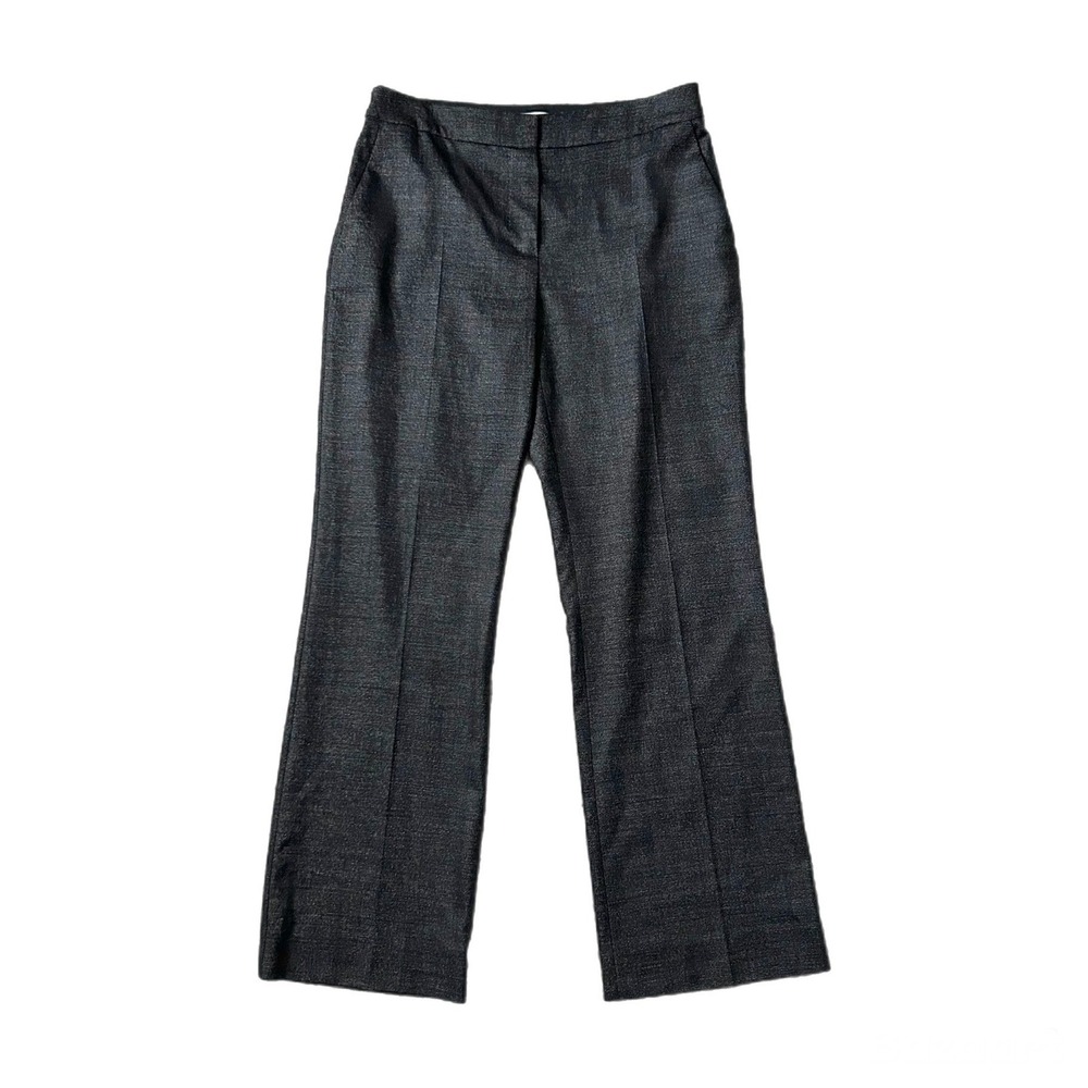 Max Mara Made in Italy Charcoal Grey Textured Straight Leg Dress Pants Womens 32 - Picture 2 of 6